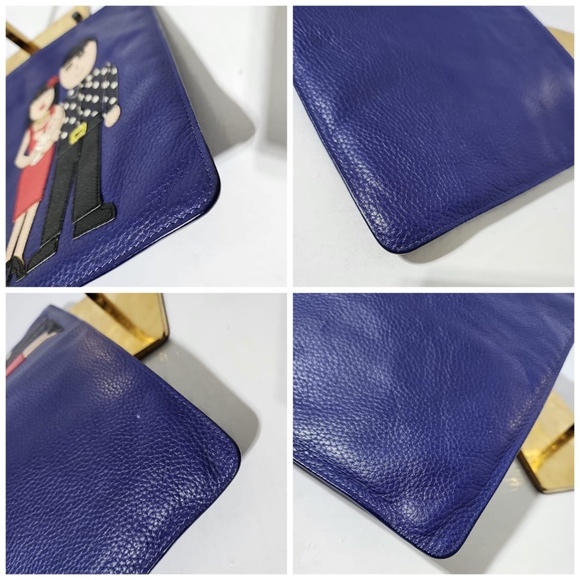Authentic Dolce & Gabbana Lapis Leather Zip Clutch Blue - Picture 10 of 11